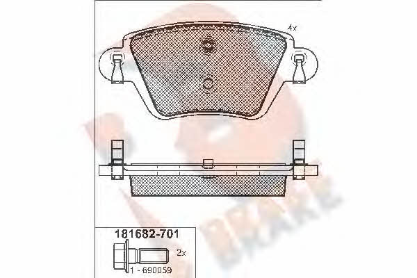 R Brake RB1682-701 Brake Pad Set, disc brake RB1682701