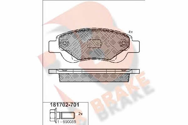 R Brake RB1702-701 Brake Pad Set, disc brake RB1702701
