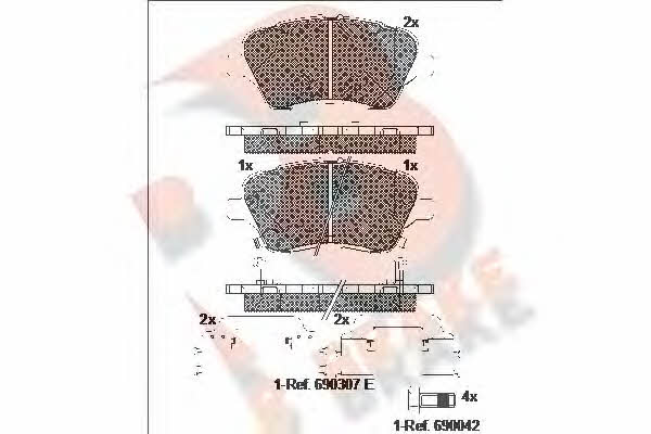 R Brake RB2108-203 Brake Pad Set, disc brake RB2108203