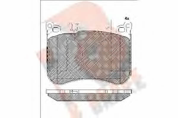 R Brake RB2080 Brake Pad Set, disc brake RB2080