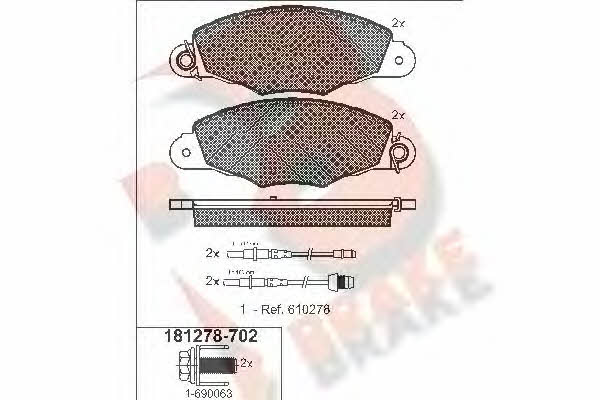 R Brake RB1278-702 Brake Pad Set, disc brake RB1278702