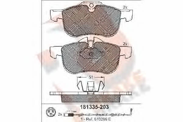 R Brake RB1335 Brake Pad Set, disc brake RB1335