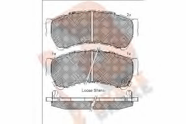 R Brake RB1868 Brake Pad Set, disc brake RB1868