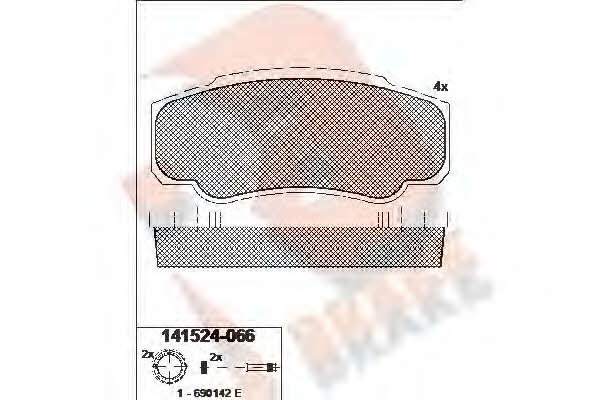 R Brake RB1524 Brake Pad Set, disc brake RB1524