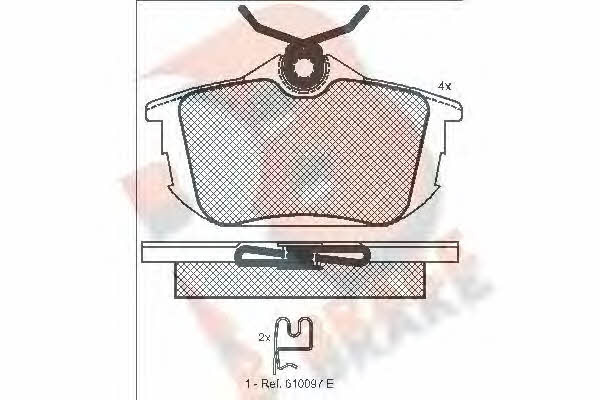 R Brake RB1165 Brake Pad Set, disc brake RB1165