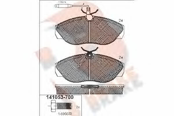 R Brake RB1053-700 Brake Pad Set, disc brake RB1053700