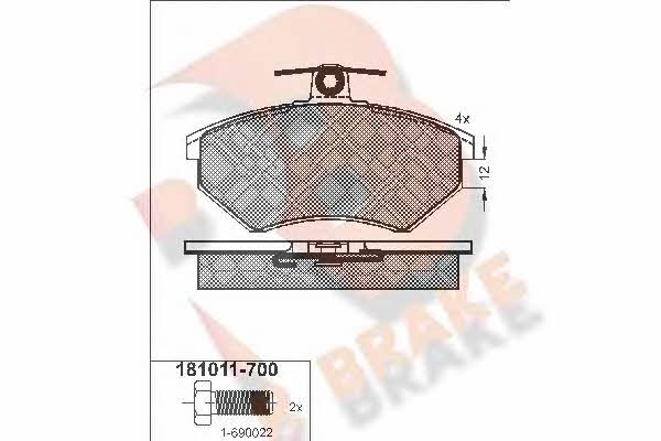 R Brake RB1011-700 Brake Pad Set, disc brake RB1011700