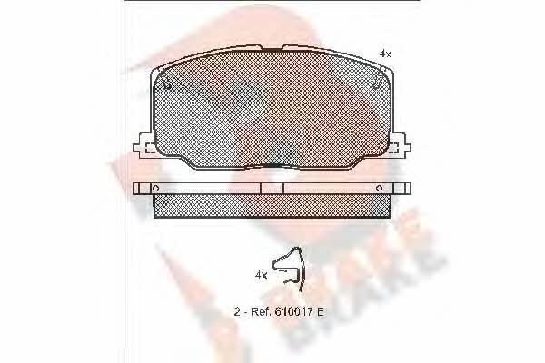 R Brake RB1004 Brake Pad Set, disc brake RB1004