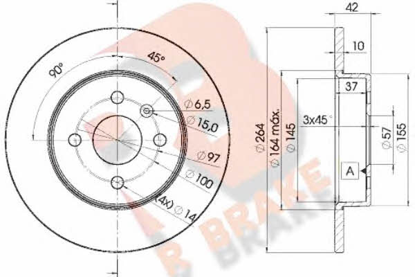 R Brake 78RBD29116 Rear brake disc, non-ventilated 78RBD29116