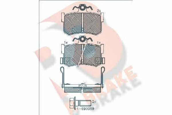 R Brake RB0995-701 Brake Pad Set, disc brake RB0995701