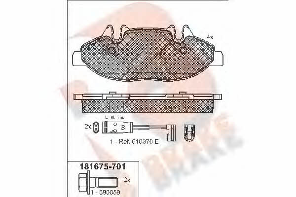 R Brake RB1675-701 Brake Pad Set, disc brake RB1675701