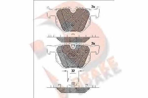 R Brake RB1685-202 Brake Pad Set, disc brake RB1685202