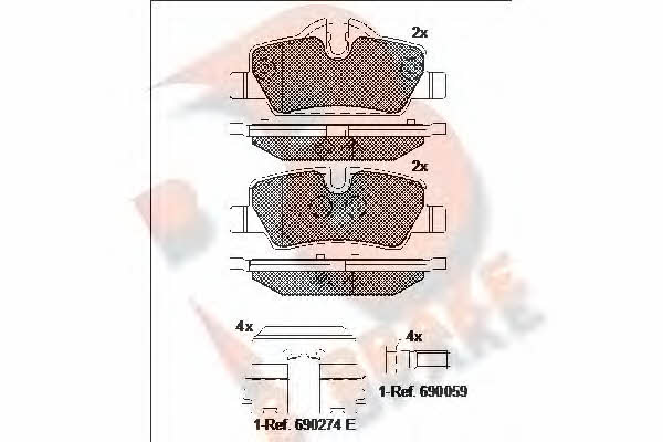 R Brake RB2190 Brake Pad Set, disc brake RB2190