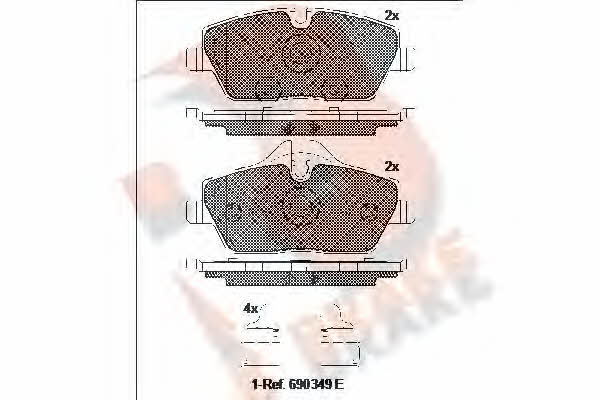 R Brake RB1662-200 Brake Pad Set, disc brake RB1662200