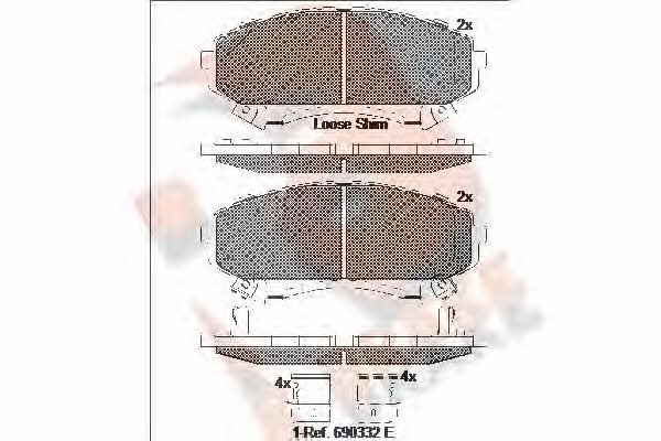 R Brake RB2140 Brake Pad Set, disc brake RB2140