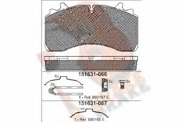 R Brake RB1631-067 Brake Pad Set, disc brake RB1631067