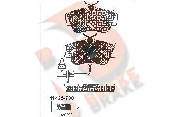 R Brake RB1425-700 Brake Pad Set, disc brake RB1425700