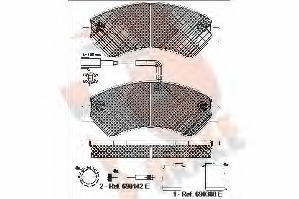 R Brake RB1836-201 Brake Pad Set, disc brake RB1836201