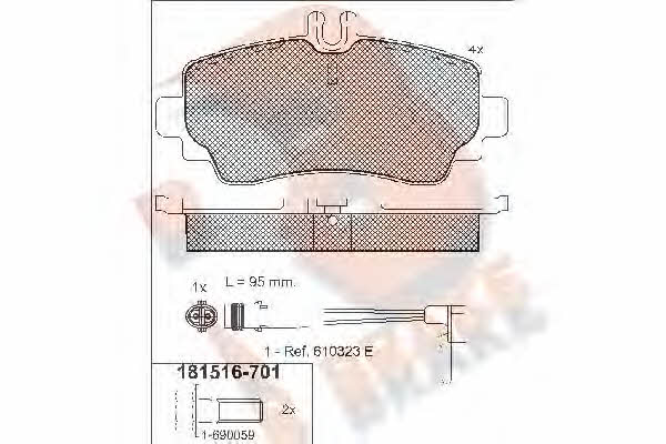 R Brake RB1516-701 Brake Pad Set, disc brake RB1516701
