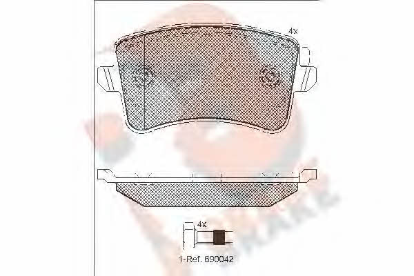 R Brake RB1835 Brake Pad Set, disc brake RB1835