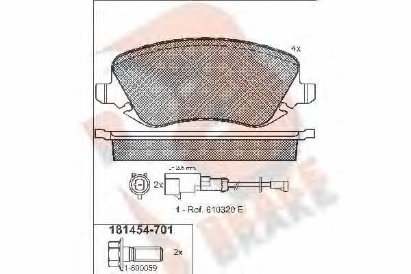 R Brake RB1454-701 Brake Pad Set, disc brake RB1454701
