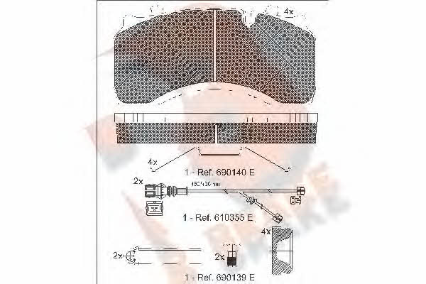 R Brake RB1430-122 Brake Pad Set, disc brake RB1430122