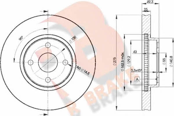 R Brake 78RBD21320 Brake disc 78RBD21320