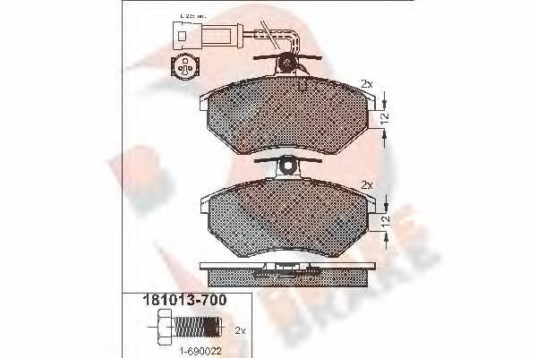 R Brake RB1013-700 Brake Pad Set, disc brake RB1013700