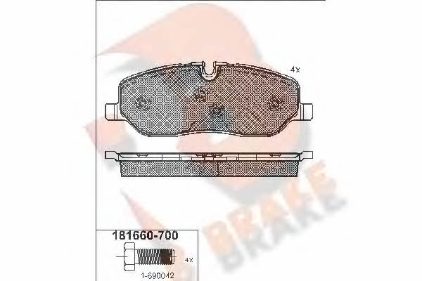 R Brake RB1660-700 Brake Pad Set, disc brake RB1660700