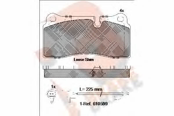 R Brake RB2121-203 Brake Pad Set, disc brake RB2121203