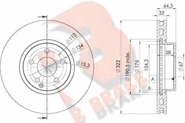 R Brake 78RBD25558 Front brake disc ventilated 78RBD25558