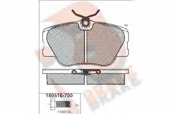 R Brake RB0510-700 Brake Pad Set, disc brake RB0510700