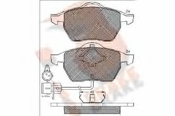 R Brake RB0808 Brake Pad Set, disc brake RB0808