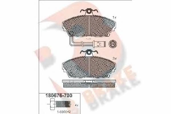 R Brake RB0676-700 Brake Pad Set, disc brake RB0676700