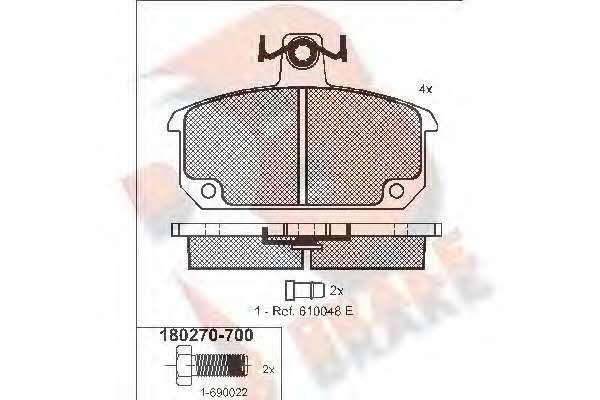 R Brake RB0270-700 Brake Pad Set, disc brake RB0270700