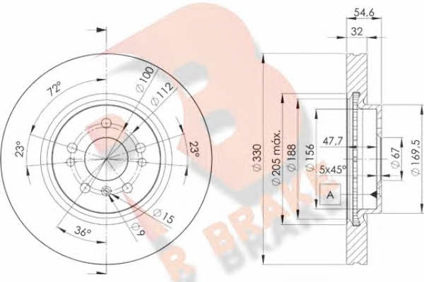 R Brake 78RBD23507 Front brake disc ventilated 78RBD23507