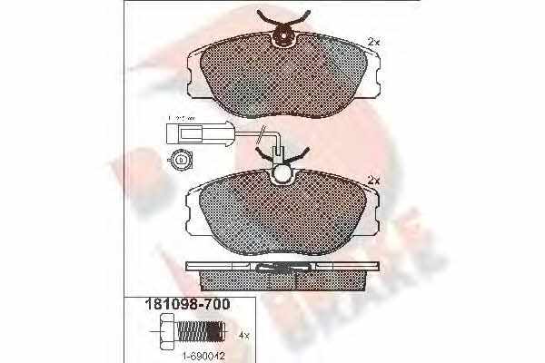 R Brake RB1098-700 Brake Pad Set, disc brake RB1098700