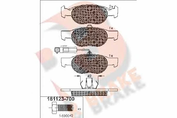 R Brake RB1123-700 Brake Pad Set, disc brake RB1123700