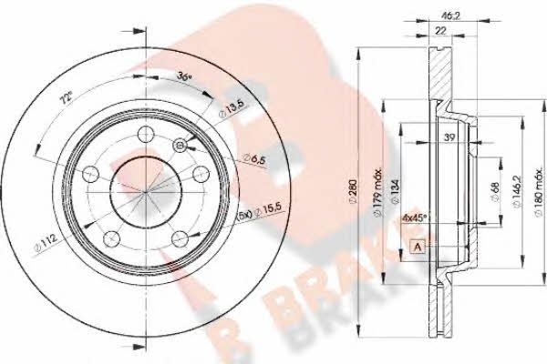 R Brake 78RBD25301 Front brake disc ventilated 78RBD25301