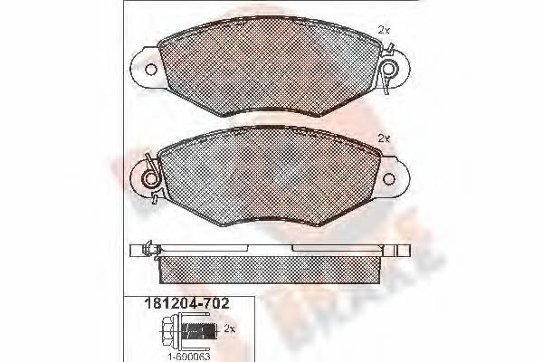 R Brake RB1204-702 Brake Pad Set, disc brake RB1204702
