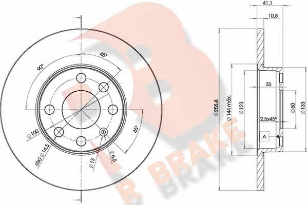 R Brake 78RBD29058 Unventilated front brake disc 78RBD29058