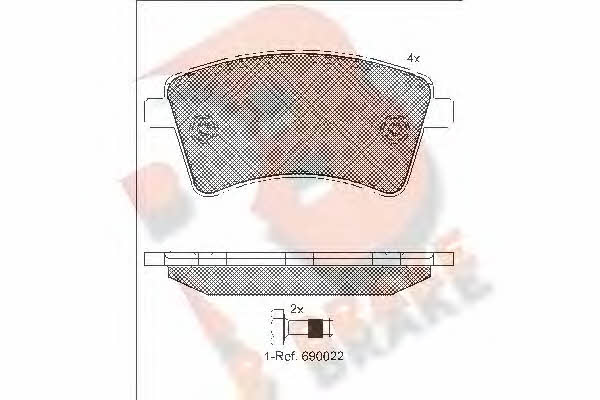 R Brake RB1854 Brake Pad Set, disc brake RB1854