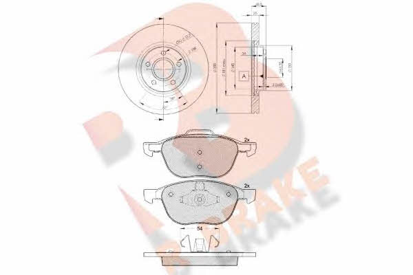  3R16173937 Front ventilated brake discs with pads, set 3R16173937