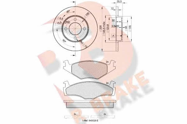 R Brake 3R04603300 Brake discs with pads front non-ventilated, set 3R04603300
