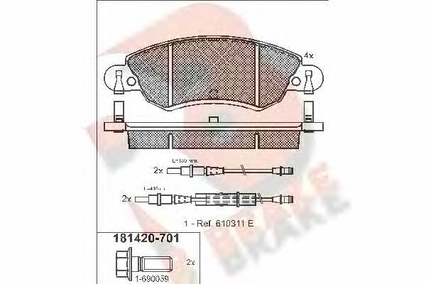 R Brake RB1420-701 Brake Pad Set, disc brake RB1420701