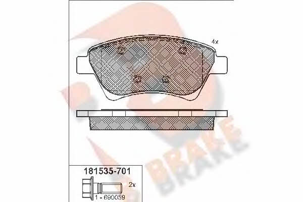 R Brake RB1535-701 Brake Pad Set, disc brake RB1535701