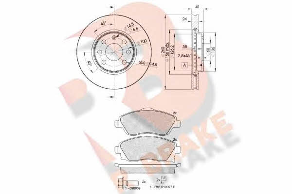  3R15269000 Front ventilated brake discs with pads, set 3R15269000