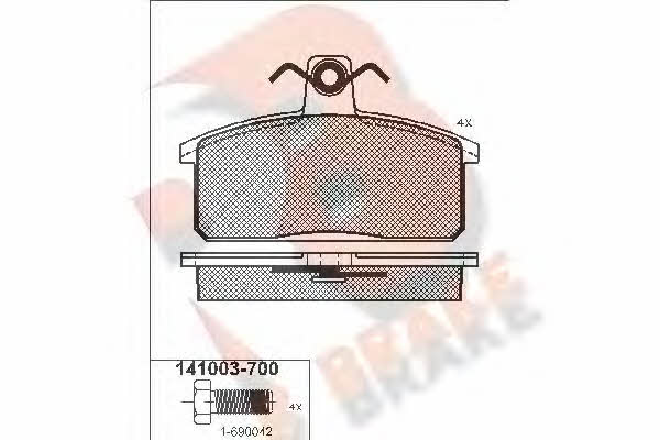 R Brake RB1003 Brake Pad Set, disc brake RB1003