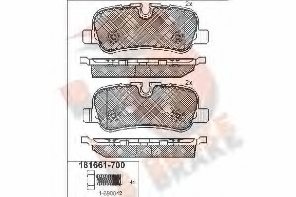 R Brake RB1661-700 Brake Pad Set, disc brake RB1661700