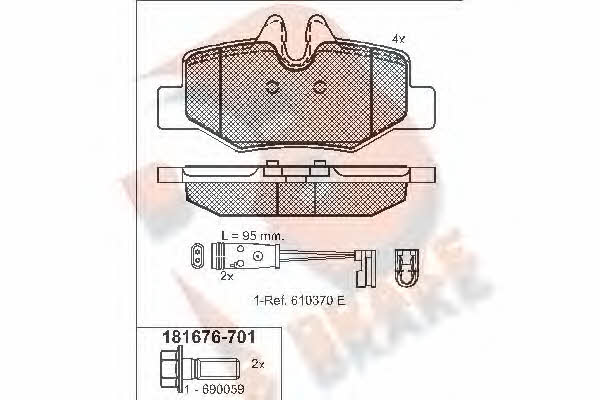R Brake RB1676-701 Brake Pad Set, disc brake RB1676701